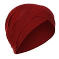 thumbnail image 1 of CEHVOM Women Solid India Hat Muslim Ruffle Cancer Chemo Beanie Turban Wrap Scarf Cap, 1 of 5