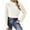 White-Sweater, variant on Qetyuw Crop Crochet Knit Sweater for Women Chunky Long Sleeve Mock Neck Pullover Sweaters Solid Color Casual Jumper