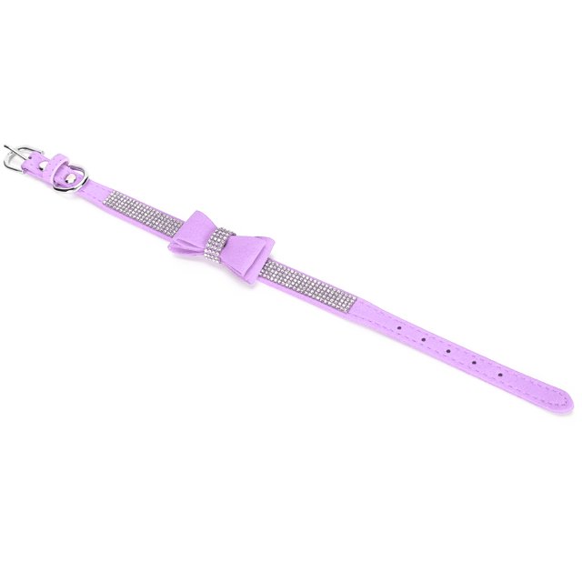 Collar De Gato, Evita Que Se Resbale El Collar De Perro De Diamantes De Imitación Ajustable Para Gatitos Para Perros De Tamaño Mediano Para Perros De Tamaño Grande Amonsee Púrpura L 51x2.5cm