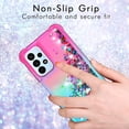 thumbnail image 4 of for Samsung A23 Case,Galaxy A23 5G Case,with HD Screen Protector,Gradient Quicksand Glitter Liquid Floating Waterfall Durable Girls Cute Phone Case for Samsung Galaxy A23 5G (Pink/Teal), 4 of 7