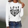 thumbnail image 2 of Women's Graphic Long Sleeve Tops Funny Print Crew Neck Casual Loose Sweatshirts Valentine Day Tee Gift to Ladies(White,S), 2 of 5