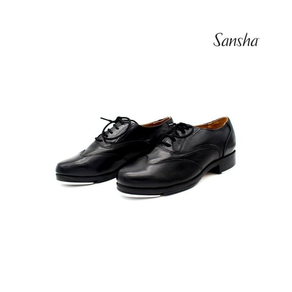 SANSHA T-BOJANGO Unisex Oxford Tap Shoes with Metal Taps & Leather Sole
