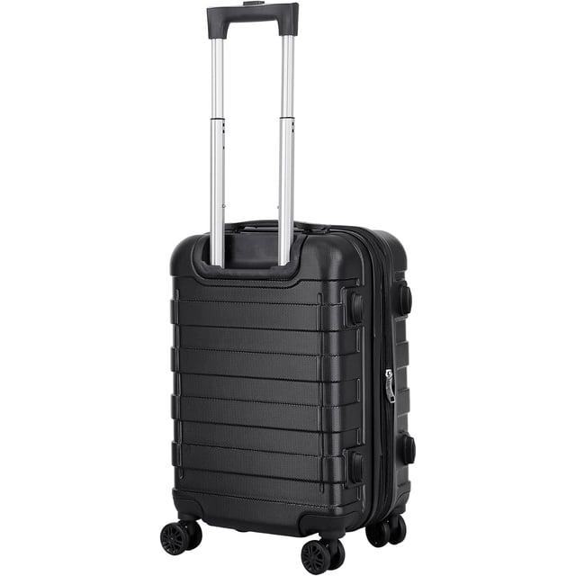 LLLLZASD Hardside Expandable Spinner Luggage Suitcase Lightweight Travel Luggage with Double Spinner Wheels, Carry-On 21 Inch (Black)
