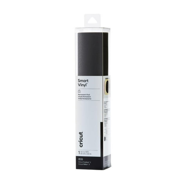 Vinilo Cricut Smart, permanente, brillante, negro, 13 cm x 3,7 m