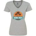 thumbnail image 3 of Inktastic Aruba Vacation Sunset Women's V-Neck T-Shirt, 3 of 5