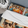 thumbnail image 4 of Designart "Retro Portraits Mid Century Orange Nostalgia II" Fashion Bedding Covert Set - Abstract Midcentury Orange Abstract Bed Set With 1 Sham, 4 of 6
