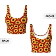 thumbnail image 5 of Picia Sunflowers On Red Sports Bra for Women,Padded Strappy Sports Bras Medium Support Yoga Bra with Removable Cups,Running Yoga Bra-, 5 of 9