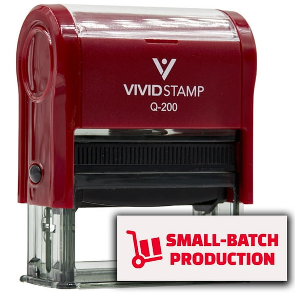 All Quality Small-Batch Production Self-Inking Rubber Stamp | Handcrafted Products (Red Ink) - Q-200