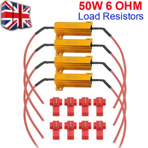 4X Led Load In-Line Resistors 50W 6Ohm For Led Rear Tail - Walmart.com