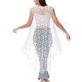 thumbnail image 3 of Boho Crochet Long Vest Top for Women Sleeveless Lace Cardigan Kimono Swimwear Cover Ups, 3 of 6