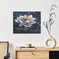 thumbnail image 6 of Gukieu Blue Golden Dream Lotus Print Canvas Decorative Hanging Painting, Waterproof Art Wall Decoration with Frame, Suitable for Living Room, Bedroom, 6 of 6