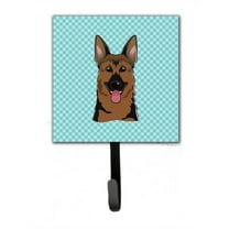 Caroline's Treasures BB1149SH4 Checkerboard Blue German Shepherd Leash or Key Holder, 7Hx4.25W, multicolor