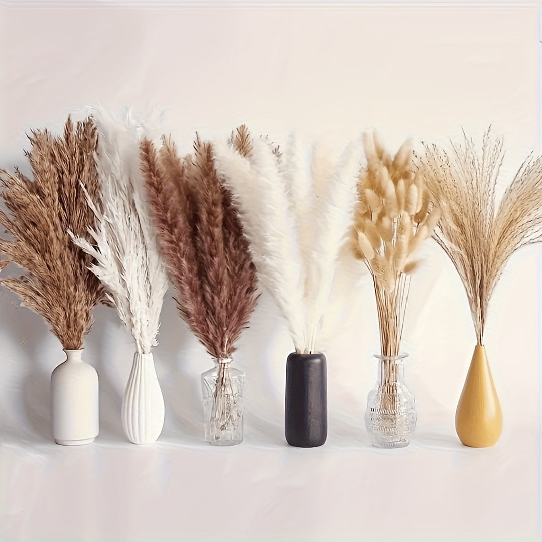 300 Pcs Dried Pampas Grass Decor, Dried Flower Bouquets for Wedding, Home, Centerpiece Table