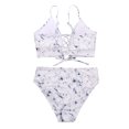 thumbnail image 4 of Daisyyozoid Maillot de Bain une Pièce Femme Mode Sans Taille Imprimé Halter Dentelle Bikini, 4 of 5