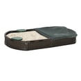 thumbnail image 1 of Brown Outdoor Sandbox with Cover & Seats - Durable HDPE Play Sandpit for Backyard Fun - 72” x 41.3” Dimensions, 1 of 7
