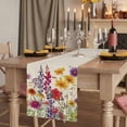 thumbnail image 2 of Table Runners 70 Inches Long Dress Scarves, Spring Floral Farmhouse Coffee/Dining/Kitchen Table Decor, Holiday Table Runner, Watercolor Lavender Daisy Flowers Plants Beige 13x70 Inch, 2 of 9