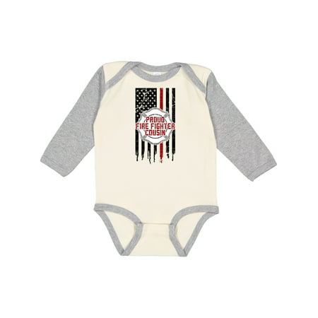 

Inktastic Proud Firefighter Cousin Boys or Girls Long Sleeve Baby Bodysuit