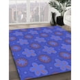 thumbnail image 3 of Ahgly Company Machine Washable Indoor Round Transitional Blue Orchid Blue Area Rugs, 7' Round, 3 of 7