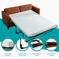 thumbnail image 2 of MUZZ Full Size Pull Out Sofa Bed, Convertible 2-in-1 Sleeper Sofa Couch with Foldable Mattress,Leather Loveseat Sleeper Sofa for Living Room/Apartment(Cognac Tan), 2 of 7