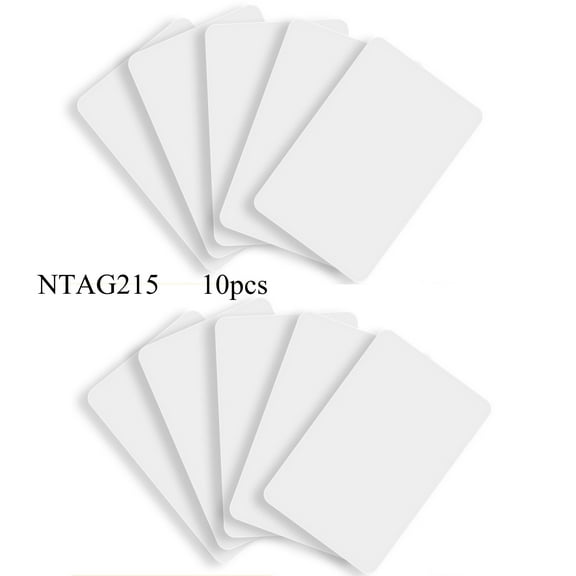 NTAG215 NFC White Card (10pcs) – 504 Bytes Programmable, Compatible With NFC-Enabled Mobile Phones & Devices, Including iPhone