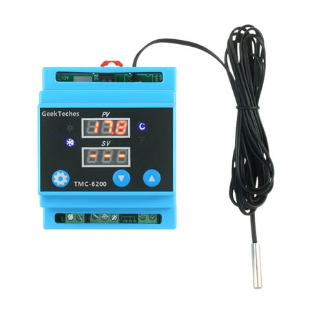 AC 100-240V Digital Guide Rail One Way Temperature Controller Cooling Heating Control with Alarm Function Temperature