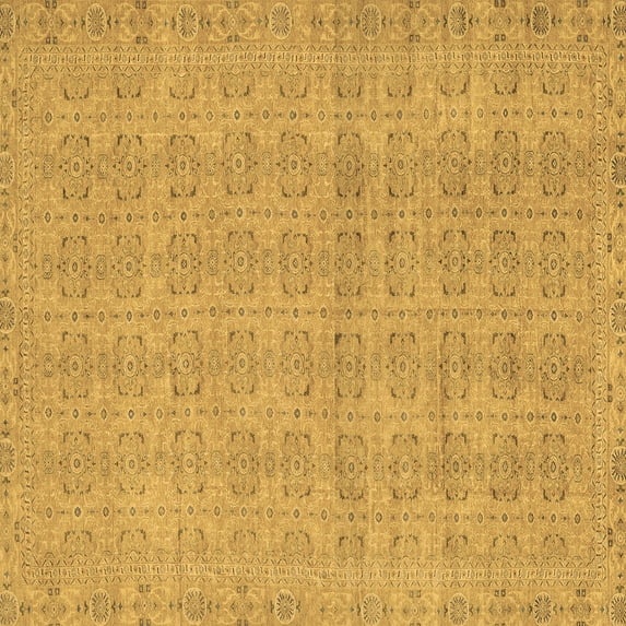 Ahgly Company Indoor Square Abstract Brown Modern Area Rugs, 4' Square