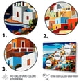thumbnail image 3 of Designart "Cityscape Popart Colorful Santorini painting VI" Santorini Floater Framed Canvas Print, 3 of 7