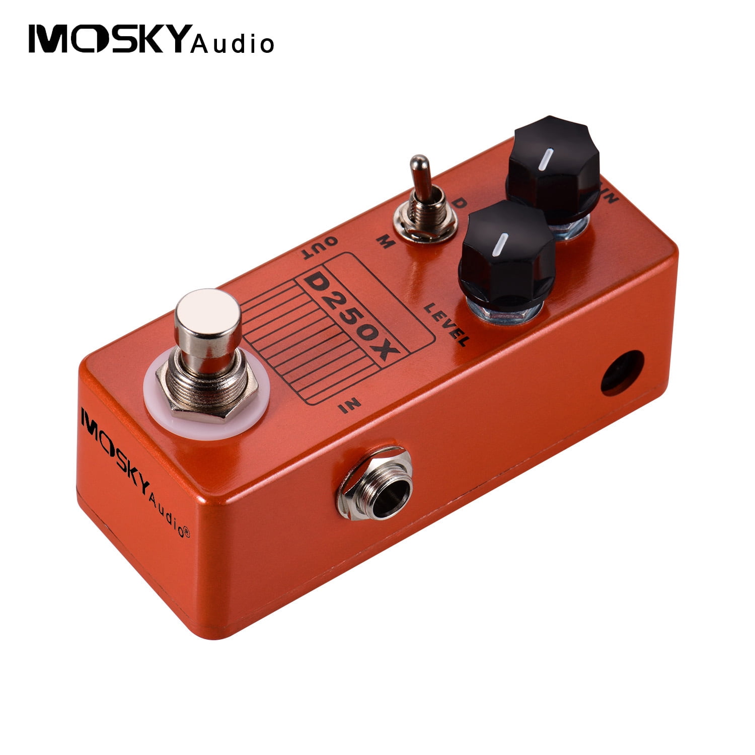 MOSKYAudio D250X Compact Electric Guitar Preamp Overdrive Effect Pedal - 2 Models, Encased in Full Metal Shell with True Bypass