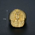 thumbnail image 3 of Hip hop 14K Yellow Gold Big Egyptian Pharaoh Rings for Men Rock Mens Signet Finger Jewelry Gift, 3 of 6