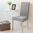 thumbnail image 2 of 4pcs Funda Cubierta Elástica de Silla Asiento de Color Sólido Resistente a Arrugas Adornos de Comedor perfecl Cubierta de silla de comedor elástica, 2 of 5