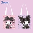 thumbnail image 2 of Sanrio Serie Oscura Bolsa De Lona Kuromi Melodía Estudiantes Femeninos Gran Capacidad Estudiante Carga Libro Papelería tote Nueva Hombro Cremallera Lindo ins Estilo, 2 of 4