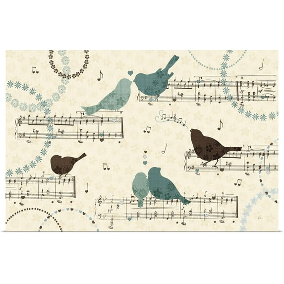 Great BIG Canvas | Rolled Veronique Charron Poster Print entitled Song Birds IV