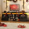 thumbnail image 5 of ANPOO LED TV Stand for TVs up to 95",High Gloss Gaming Entertainment Center Media Console with Power Outlet,Open Shelves and 2 Storage Cabinets,Black, 5 of 5