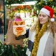 thumbnail image 5 of Ganfancp Bolsas de Manzanas Decoraciones Navideñas Adornos de Navidad Decoraciones de Purpurina Roja Bolsas de Regalos Santa Claus Bolsas de Caramelos Rebajas Hoy Liquidación 1* Bolsa, 5 of 6