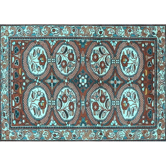 Ahgly Company Indoor Rectangle Persian Light Blue Traditional Area Rugs, 8' x 10'