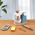 thumbnail image 3 of PENGXIANG Mini Wooden Kitchen Cooking Toys Sets Pretend Play House Wooden Simulation Toy Toaster Machine Coffee Machine Food Mixer, 3 of 7