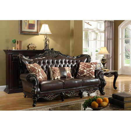Meridian 675 Barcelona Living Room Sofa In Rich Cherry Traditional Meridian 675 Barcelona Living Room Sofa In Rich Cherry Traditional Style