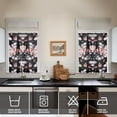 thumbnail image 4 of Pioneer Kitchen Curtains and Valance Set 36 Inch Tier Rose Plant Leaves Flowers Garden 3 Pieces Set Dining Room Small Curtain Drapes Cafe Curtains Valance for Home Decor Rod Pocket, 4 of 6