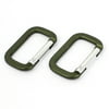 Outdoor Spring Loaded Carabiners Clips Hooks Army Green 5cm Long 2PCS