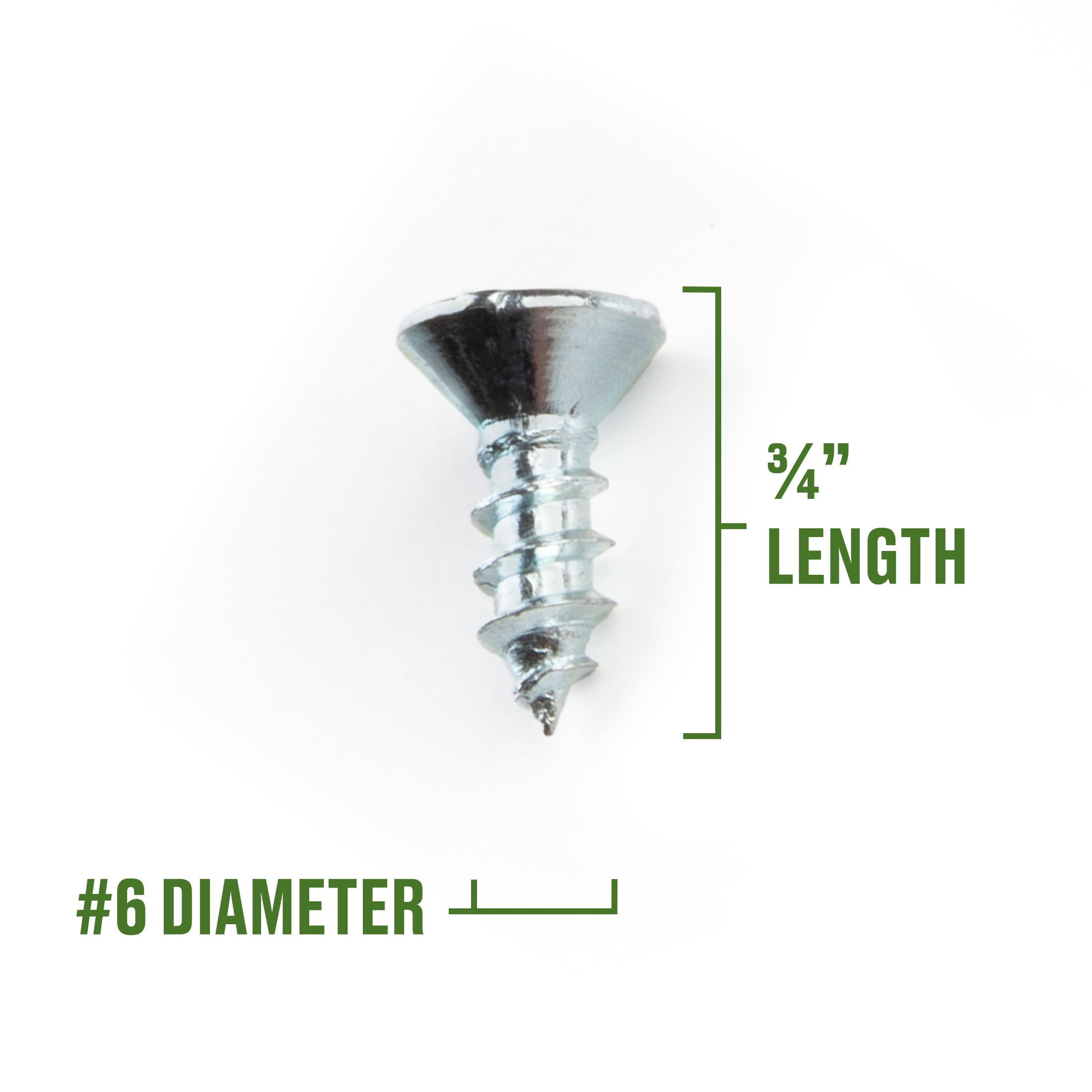 (5 pack) Hillman Wood Screws, #6 x 3/4", Steel, Zinc, Interior Screws, Phillips, Silver, 24 pack
