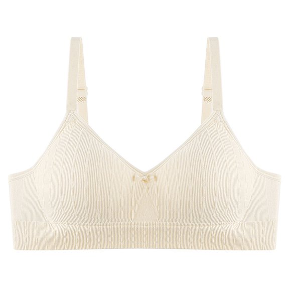 Babcutegg Bras for Kid Girls Comfortable Soft Cup Adjustable Straps Juniors Training Bra Wireless Girls Underwear Beige Size 16