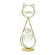 thumbnail image 2 of Maceta de cristal con forma de gato para escritorio, soporte para plantas hidropónicas, adorno de escritorio Dorado, 2 of 9