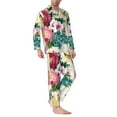thumbnail image 3 of Bingfone Men'S Pajama Set 2 Piece Loungewear Pjs, Long Sleeve With Pajama Pants-Bird Butterfly Rose, 3 of 9