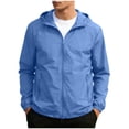 thumbnail image 3 of HAJWOH Mens Windbreaker Jackets Packable Waterproof Zipper Long Sleeve Hiking Hooded Jackets Travel Lightweight Rain Coats, 3 of 5