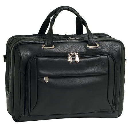 - McKlein WEST LOOP, Expandable Double Compartment Briefcase, Full Grain Cashmere Napa Leather, Black (44575)