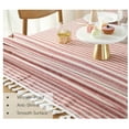 thumbnail image 6 of Striped Tassel Round Tablecloth Cotton Linen Wrinkle Resistant Table Cover for Kitchen Dining Home Tabletop Decoration, 6 of 7