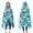 Blue Dinosaurs With-1, variant on Wearable Blanket,Blue Fantasy Creatures Pattern Hooded Wearable Flannel Blanket for Adults & Teens,Winter Poncho Shawl Wrap Cape Cozy Anti-Pill,50"x60"