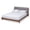 Gray, variant on Baxton Studio Sante Adult King Mid-Century Platform Beds with Button Tufted Headboard, Grey