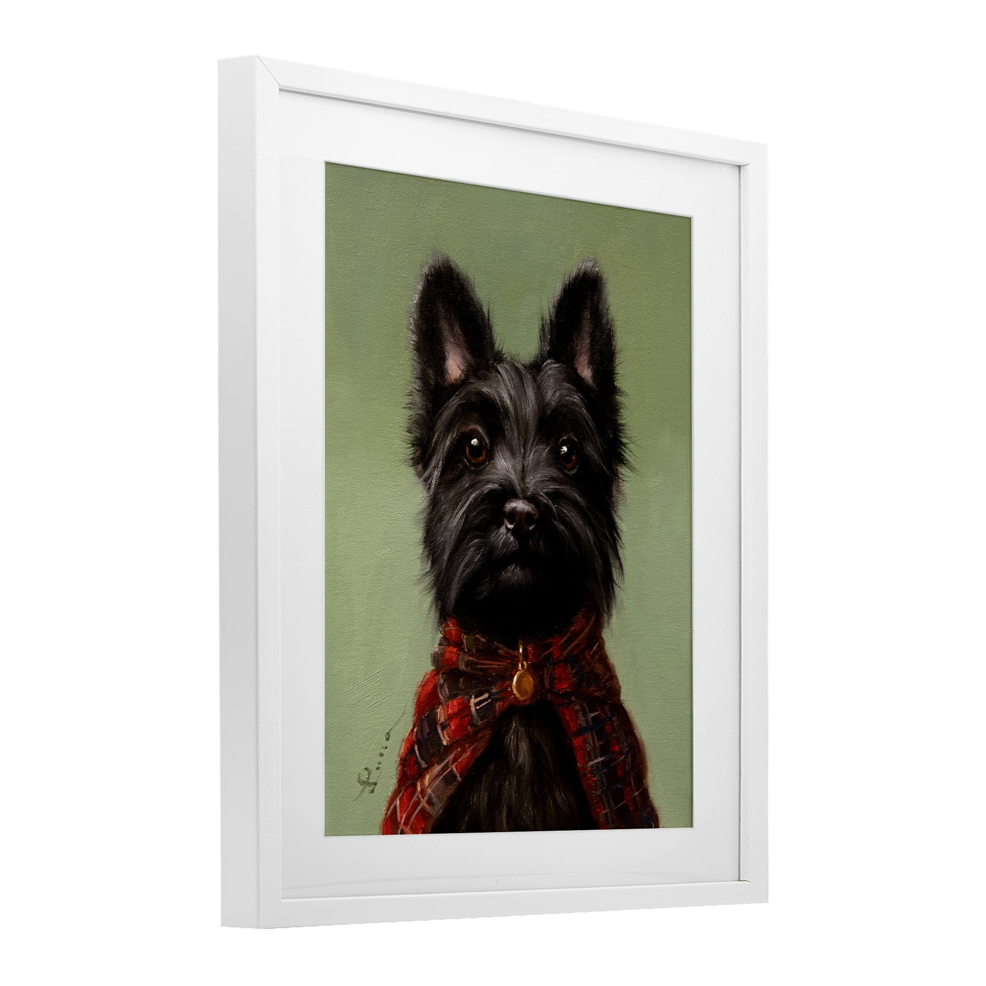 Stupell Industries The Scot Scottish Terrier White Framed Print Under Glass, design by Lucia Heffernan