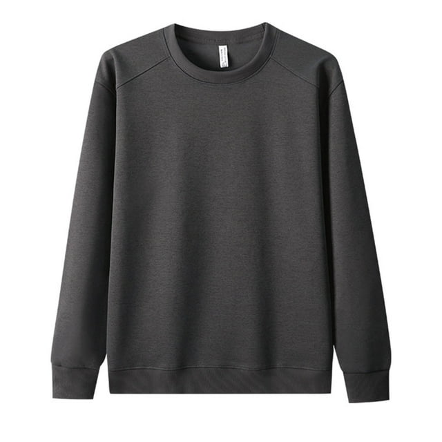 Yaoyar T-Shirt Décontracté pour Hommes à Manches Longues et Col Rond, Couleur Unie, Confortable, Polyvalent pour Usage Quotidien